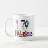 70 und fabelhafter 70. Geburtstag Kaffeetasse (Links)