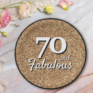 70 und fabelhafter Gold Glitzer 70. Geburtstag Pappteller