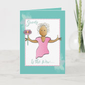 70 und fabelhafter süßer ethnischer Cartoon Geburt Karte (Vorderseite)