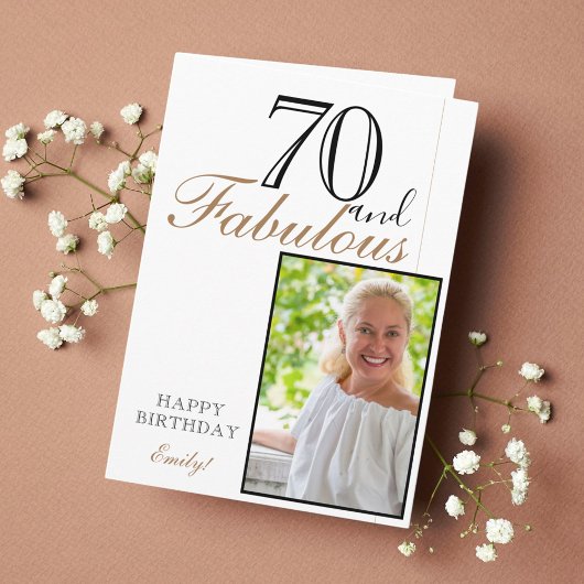 70 und fabelhaftes Elegant 70. Geburtstag Foto Karte