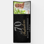 70. und fabelhaftes elegantes Black 70. Geburtstag Banner (Vertikal)