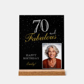 70 und fabelhaftes elegantes Black Birthday Foto Acrylschild (Vorderseite)