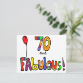 70 und fabulous 70. Geburtstag Postkarte (Stehend Vorderseite)