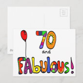 70 und fabulous 70. Geburtstag Postkarte (Vorne/Hinten)