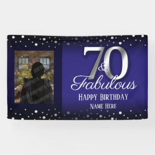 70 und Fabulous Birthday Confetti Foto Banner