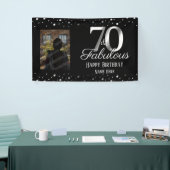 70 und Fabulous Birthday Confetti Foto Banner (Messeveranstaltung)
