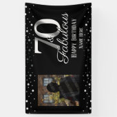 70 und Fabulous Birthday Confetti Foto Banner (Vertikal)