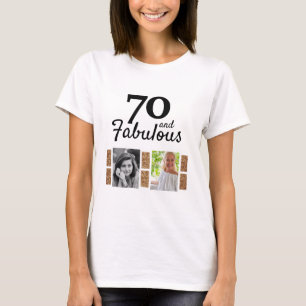 70 und fabulous Gold Glitzer 2 Foto 70. Geburtstag T-Shirt