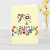 70 und Fabulous - Happy 70. Geburtstag Karte (Gelbe Blume)