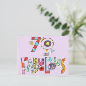 70 und fabulous Happy 70. Geburtstag Postkarte (Stehend Vorderseite)