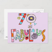 70 und fabulous Happy 70. Geburtstag Postkarte (Vorne/Hinten)