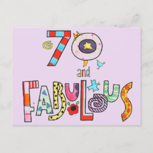 70 und fabulous Happy 70. Geburtstag Postkarte