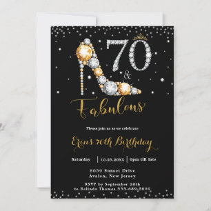 70 und Fabulous High Heel Diamonds 70. Geburtstag Einladung