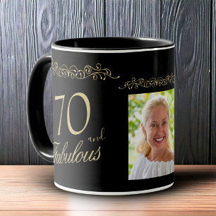 70 und Fabulous Ornament 70. Geburtstag Foto Tasse