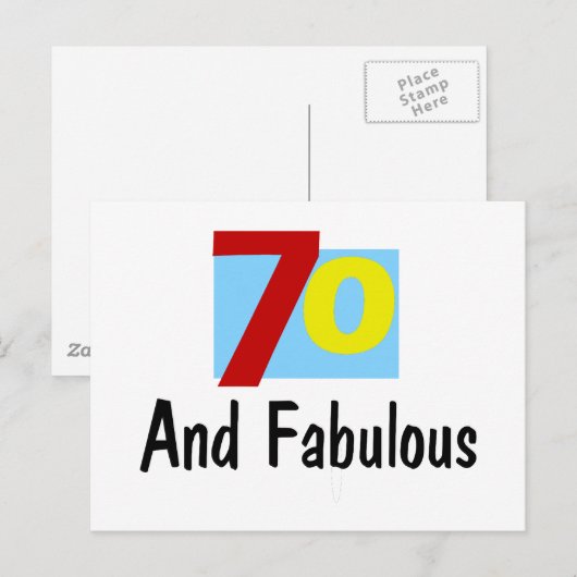 70 und Fabulous Postkarte (Vorne/Hinten)