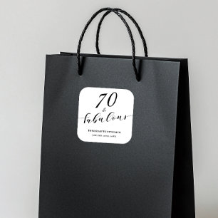 70 und Fabulous Siebzigster Geburtstag Elegantes S Quadratischer Aufkleber