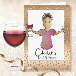 70 und Fabulous Sparkle Frauen Cartoon Geburtstag Karte