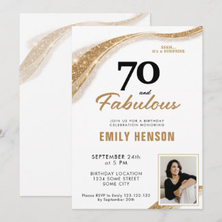 70 und Fantastisch Gold 70. Geburtstag Einladung