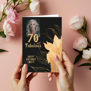 70 und Fantastisch Gold Folien 70. Geburtstag Foto Karte