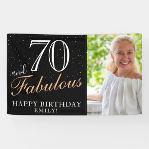 70 und fantastisch moderne schwarze 70. Geburtstag Banner