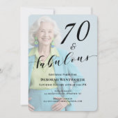 70 und Fantastisch Sechzigster Geburtstag Foto Scr Einladung (Vorderseite)