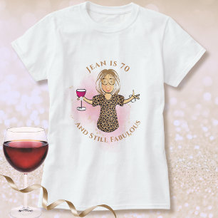 70 und fantastische weibliche Cartoon-70. Geburtst T-Shirt