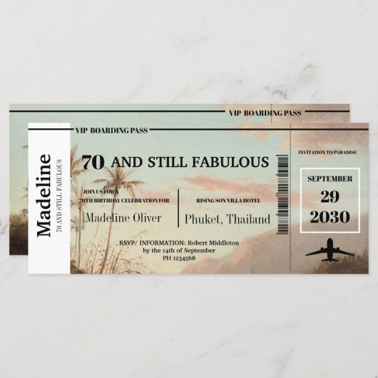 70 und immer noch fabelhafter Tropischer Boarding  (Vorne/Hinten)