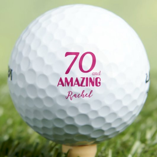 70 und Phantastisch Friend Geschenk - Rosa 70. Geb Golfball