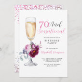 70 und sensationelle Geburtstagsparty Einladung (Vorne/Hinten)
