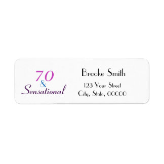 70 und sensationelle Personalisierung der Rücksend