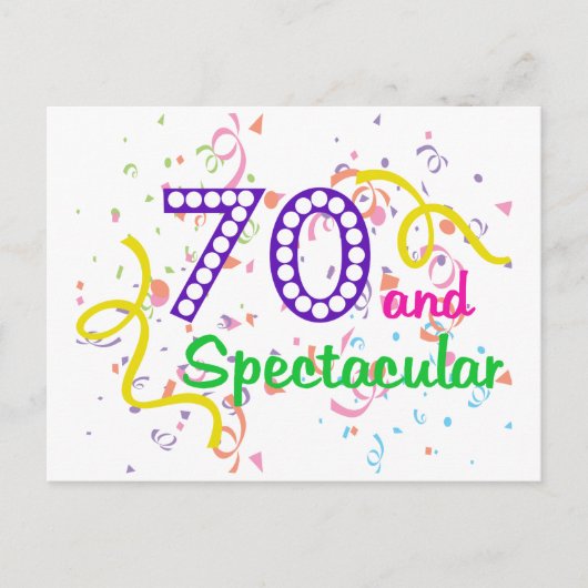 70 und spektakulär postkarte (Vorderseite)