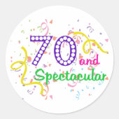 70 und spektakulär runder aufkleber (Vorderseite)