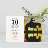 70 und Still Kickin' Geburtstagsparty Einladung (Stehend Vorderseite)