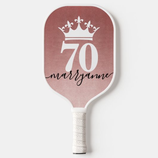 70 und Still Queen of the Court Pink Pickleball Schläger (Vorderseite)