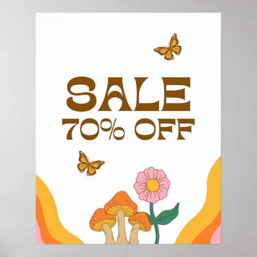 70% Verkaufsabrechnung, Boutique Sign Clearance Poster (Vorne)