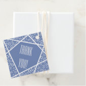 70 Vielen Dank Wonky Linien Nummer Muster Blau/Wei Geschenkanhänger (Beispiel)