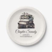 70. | Vintages Viktorianisches Buch Geburtstag Pappteller (Vorderseite)