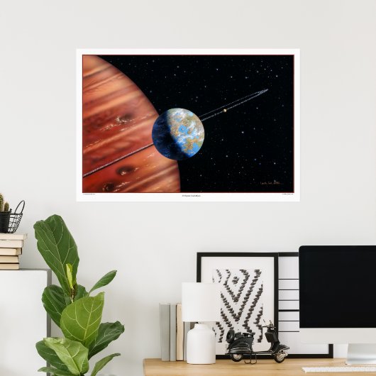 70 Virginis b and Moons Print Poster (Heimbüro)