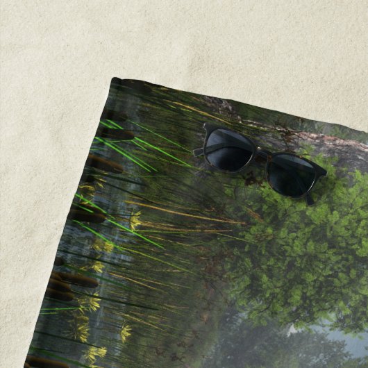 70 "x35" Badetuch mit "Tranquil Dawn" Bild (Beispiel)