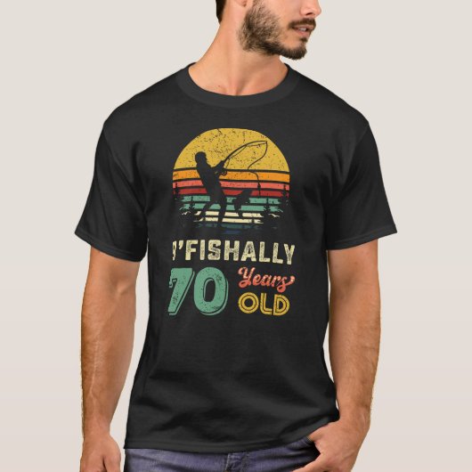 70 Years Old Seventy Grandpa Fish 70th Birthday Fi T-Shirt (Vorderseite)