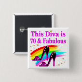 70 YR ALTER SHOE QUEEN BUTTON (Vorne & Hinten)