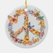 70er 60er Friedenszeichen Bunt Keramik Ornament (Hinten)