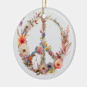 70er 60er Friedenszeichen Bunt Keramik Ornament (Links)