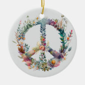 70er 60er Friedenszeichen Bunt Keramik Ornament (Vorne)