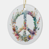 70er 60er Friedenszeichen Bunt Keramik Ornament (Links)