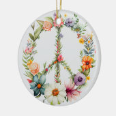 70er 60er Friedenszeichen Bunt Keramik Ornament (Links)