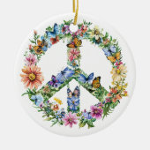 70er 60er Friedenszeichen Bunt Keramik Ornament (Vorne)