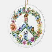 70er 60er Friedenszeichen Bunt Keramik Ornament (Links)