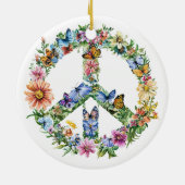 70er 60er Friedenszeichen Bunt Keramik Ornament (Hinten)