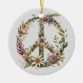 70er 60er Friedenszeichen Bunt Keramik Ornament (Vorne)